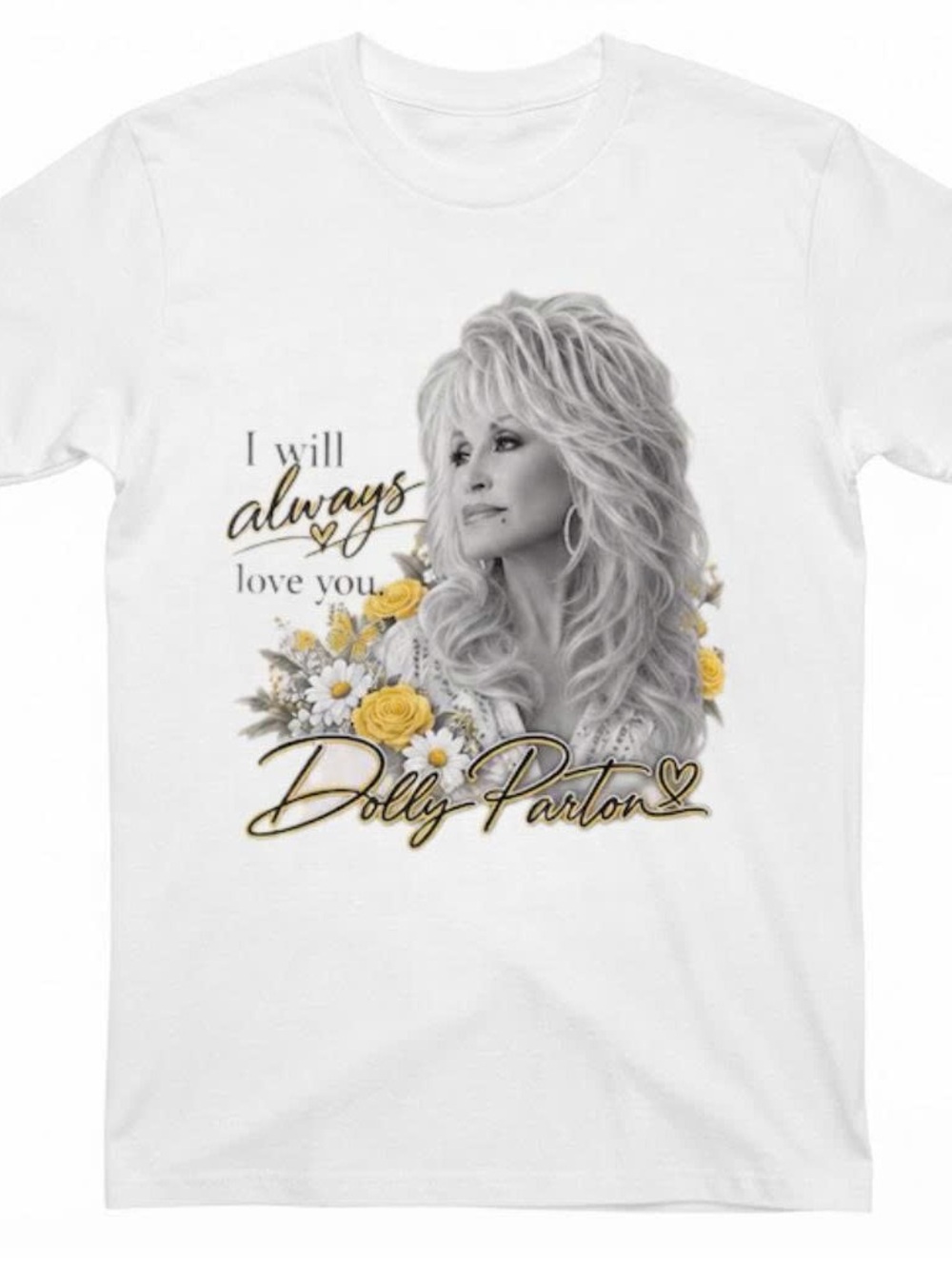 Gildan White Shirt with Dolly Parton Graphic Tee